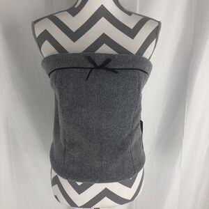 EMERSON LANG Strapless, Lined Gray Fleece Top Size Medium